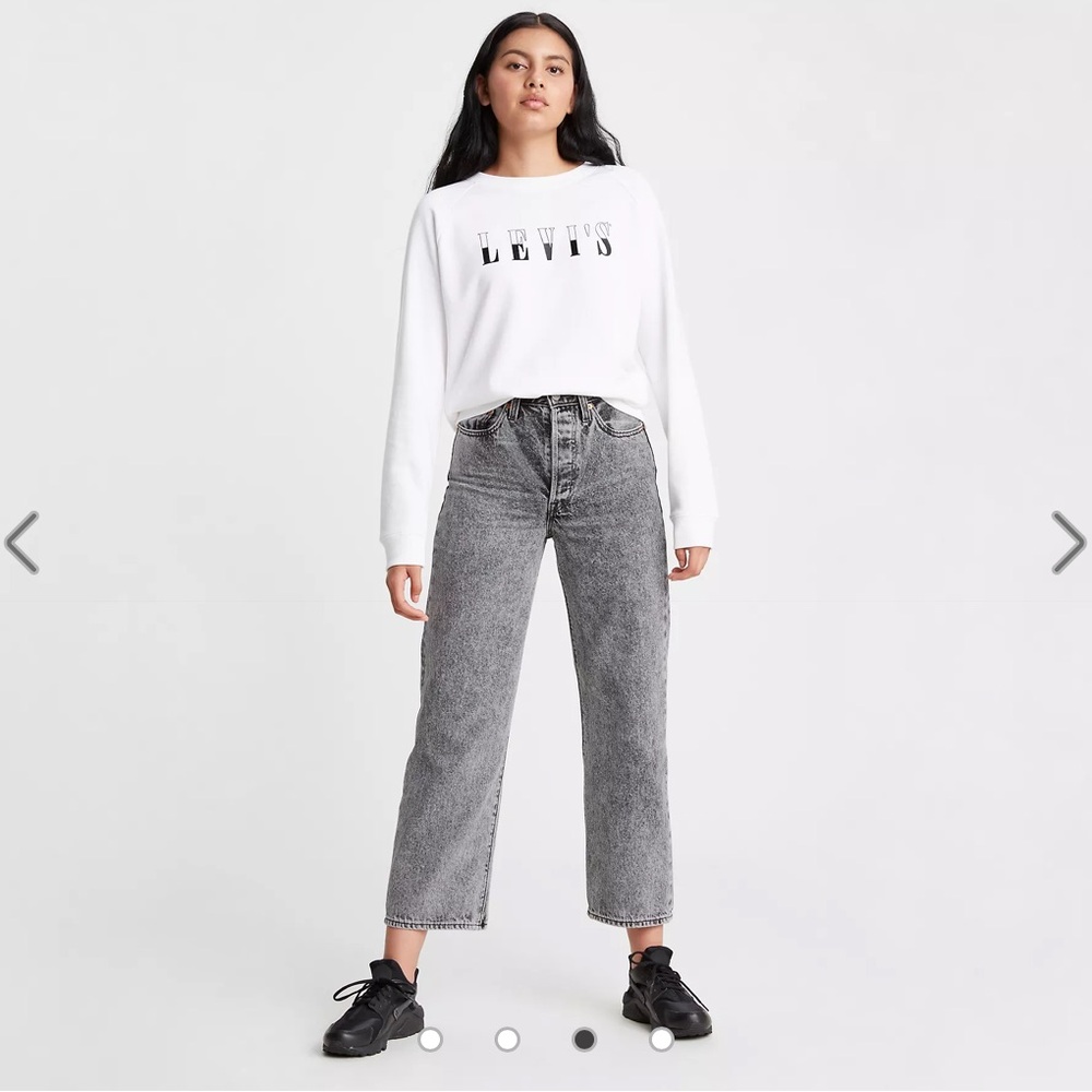 LEVI’S RIBCAGE STRAIGHT ANKLE WOMEN'S ACID WASH JEANS